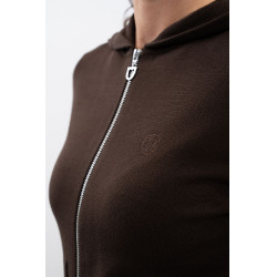 Felpa con zip in maglia Harcour Amelie Cacao Marrone