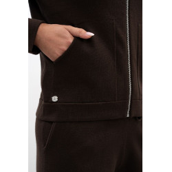 Felpa con zip in maglia Harcour Amelie Cacao Marrone