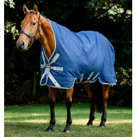 Coperta Horseware Rhino Wug Turnout 0g Nero / grigio titanio / blu classico Coperta Horseware Rhino Wug Turnout 0g Nero / grigio titanio / blu classico