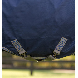 Coperta Horseware Rhino Pony Turnout 250g VL Nero / grigio titanio / blu classico