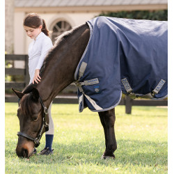 Coperta Horseware Rhino Pony Turnout 100g Nero / grigio titanio / blu classico