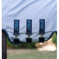 Coperta Horseware con collo antistrappo Amigo per mini Gesso / blu navy / rosa Bianco