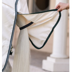 Coperta integrale Horseware Rambo Hoody XL 0g Gesso / verde cacciatore / argento Bianco