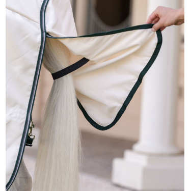 Coperta integrale Horseware Rambo Hoody XL 0g Gesso / verde cacciatore / argento Bianco