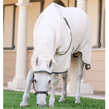 Coperta integrale Horseware Rambo Hoody XL 0g Gesso / verde cacciatore / argento Bianco