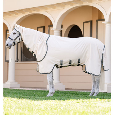 Coperta integrale Horseware Rambo Hoody XL 0g Gesso / verde cacciatore / argento Bianco