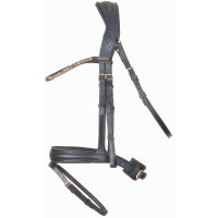 Briglia testiera anatomica Hopper T con strass a T Marrone / argento Briglia testiera anatomica Hopper T con strass a T Marrone / argento