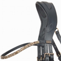 Briglia testiera anatomica Hopper T con strass a T Marrone / argento Briglia testiera anatomica Hopper T con strass a T Marrone / argento