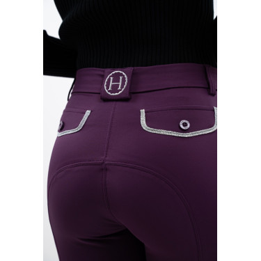 Pantaloni in pile da equitazione Harcour Jaipur Fico Viola