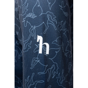 Maglietta da allenamento Pegasus per bambini Horze Mirtillo Blu