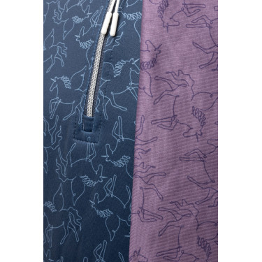 Maglietta da allenamento Pegasus per bambini Horze Mirtillo Blu