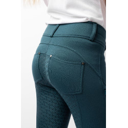 Pantaloni da equitazione termici full grip Horze Rhea bambino con tasche posteriori