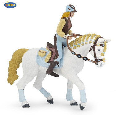 Figura Cavallo della cavallerizza adulta Fashion blu Papo Figura Cavallo della cavallerizza adulta Fashion blu Papo