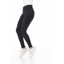 Pantaloni Equithème Flora con fondo in silicone Nero Pantaloni Equithème Flora con fondo in silicone Nero