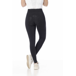 Pantaloni Equithème Flora con fondo in silicone Nero Pantaloni Equithème Flora con fondo in silicone Nero