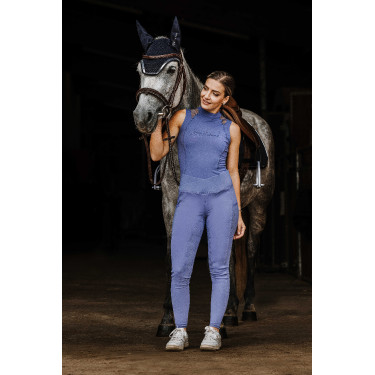 Pantaloni Equithème Flora con fondo in silicone Viola