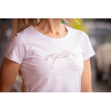 T-shirt Pénélope Iconic Strass Bianco T-shirt Pénélope Iconic Strass Bianco