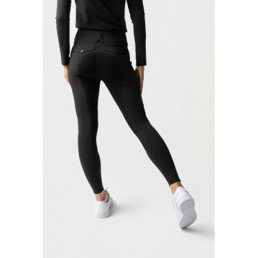 Pantaloni da equitazione Horze Leonie da donna con fondo integrale in suede vegano Nero