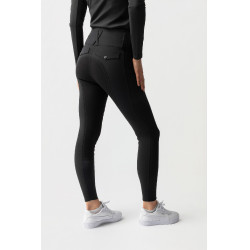 Pantaloni da equitazione Horze Leonie da donna con fondo integrale in suede vegano Nero