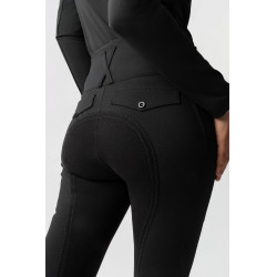 Pantaloni da equitazione Horze Leonie da donna con fondo integrale in suede vegano Nero