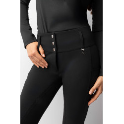 Pantaloni da equitazione Horze Leonie da donna con fondo integrale in suede vegano Nero