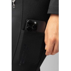 Pantaloni da equitazione Horze Leonie da donna con fondo integrale in suede vegano Nero