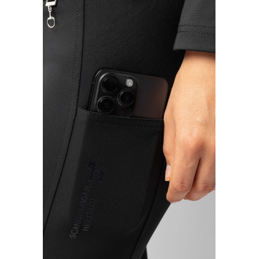 Pantaloni da equitazione Horze Leonie da donna con fondo integrale in suede vegano Nero