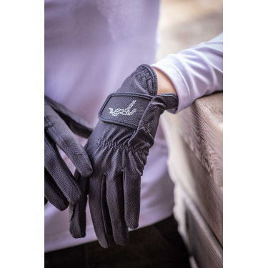 Guanti Pisma Strass Pénélope Blu navy