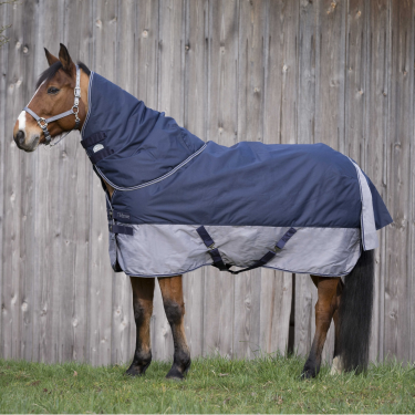Coperta Equithème Tyrex 600 D 150G Marina / grigio Blu