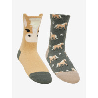 Calze Mini LeMieux in cotone confezione da 2 Haflinger rosmarino