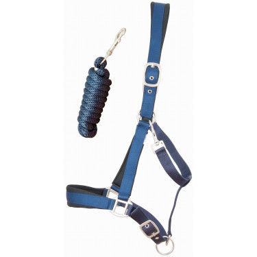 Capestro satinato foderato con lunghina rotonda T de T Blu navy