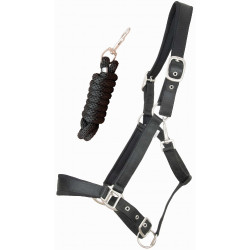 Capestro satinato foderato con lunghina rotonda T de T Capestro satinato foderato con lunghina rotonda T de T