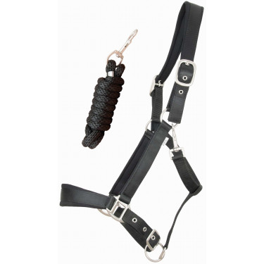 Capestro satinato foderato con lunghina rotonda T de T Capestro satinato foderato con lunghina rotonda T de T