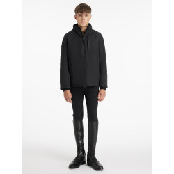 Giacca da equitazione impermeabile Team Young Rider da ragazzo nera Nero