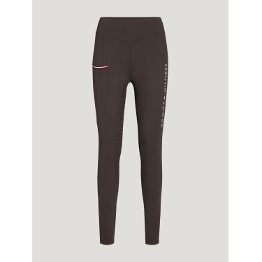 Leggings Tommy Hilfiger Equestrian Elmira invernali full grip donna Cacao Marrone