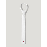 Cravatta Tommy Hilfiger Equestrian in maglia da uomo Adam con cerniera lampo Bianco ottico