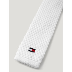 Cravatta Tommy Hilfiger Equestrian in maglia da uomo Adam con cerniera lampo Bianco ottico Cravatta Tommy Hilfiger Equestrian in maglia da uomo Adam con cerniera lampo Bianco ottico