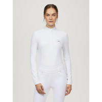 Polo da concorso Tommy Hilfiger Equestrian Taylor Strass maniche lunghe Bianco ottico Polo da concorso Tommy Hilfiger Equestrian Taylor Strass maniche lunghe Bianco ottico