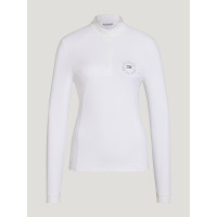 Polo da concorso Tommy Hilfiger Equestrian Taylor Strass maniche lunghe Bianco ottico Polo da concorso Tommy Hilfiger Equestrian Taylor Strass maniche lunghe Bianco ottico