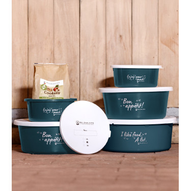 Mangiatoia XL con coperchio Waldhausen Blu petrolio