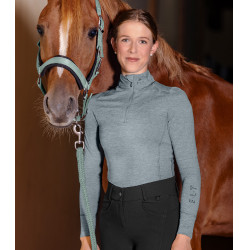 T-shirt con zip ELT funzionale Milano Blu argentato