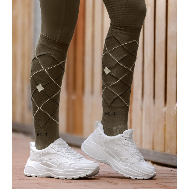 Calze da equitazione ELT Argyle Marrone verde Calze da equitazione ELT Argyle Marrone verde