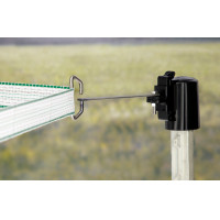 Isolatore di testa, soluzione angolare per nastro / cordoncino T-Post AKO Nero