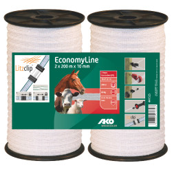 Kit di due nastri per recinzione EconomyLine AKO Bianco