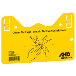 Targa di segnalazione – Attenzione recinto elettrico! AKO Giallo