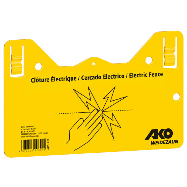 Targa di segnalazione – Attenzione recinto elettrico! AKO Giallo
