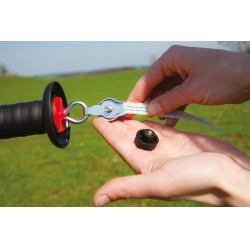 Maniglia per porta con raccordo per cordicella e filo AKO Nero