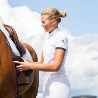 Polo tecnico da donna Horze Taylor Bianco