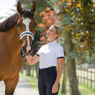 Polo tecnico da donna Horze Taylor Bianco