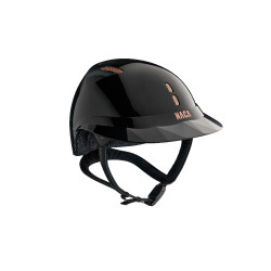 Casco da equitazione NACA Gravity S Onice nero lucido / oro rosa Casco da equitazione NACA Gravity S Onice nero lucido / oro rosa